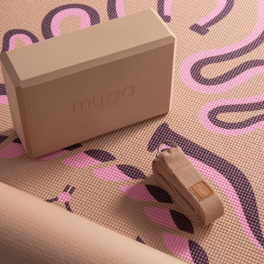 Zestaw do jogi myga Cowgirl Yoga Set: mata do jogi, klocek, pasek