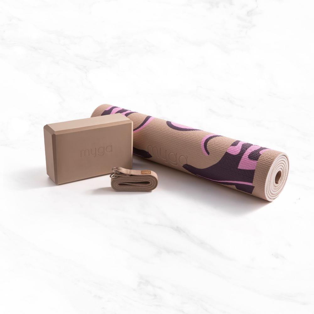 Zestaw do jogi myga Cowgirl Yoga Set: mata do jogi, klocek, pasek