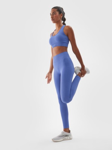 LEGGINSY DAMSKIE (treningowe, wysoki stan) - F278 - Czarne