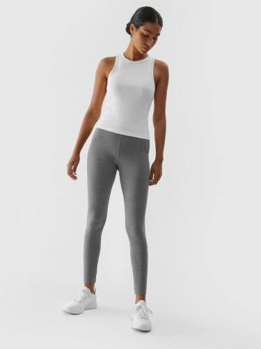 4F - LEGGINSY DZIANINOWE (wysoki stan) - F108 - Szare