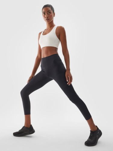 4F - LEGGINSY 7/8 (wysoki stan) - F276 - CZARNE