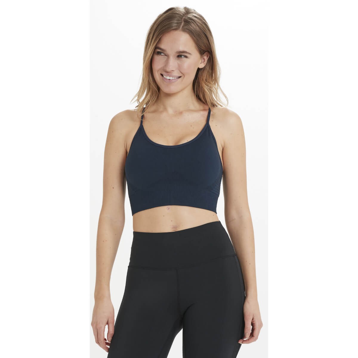 Stanik do jogi Athlecia Foan Seamless Bra - ciemny szafir