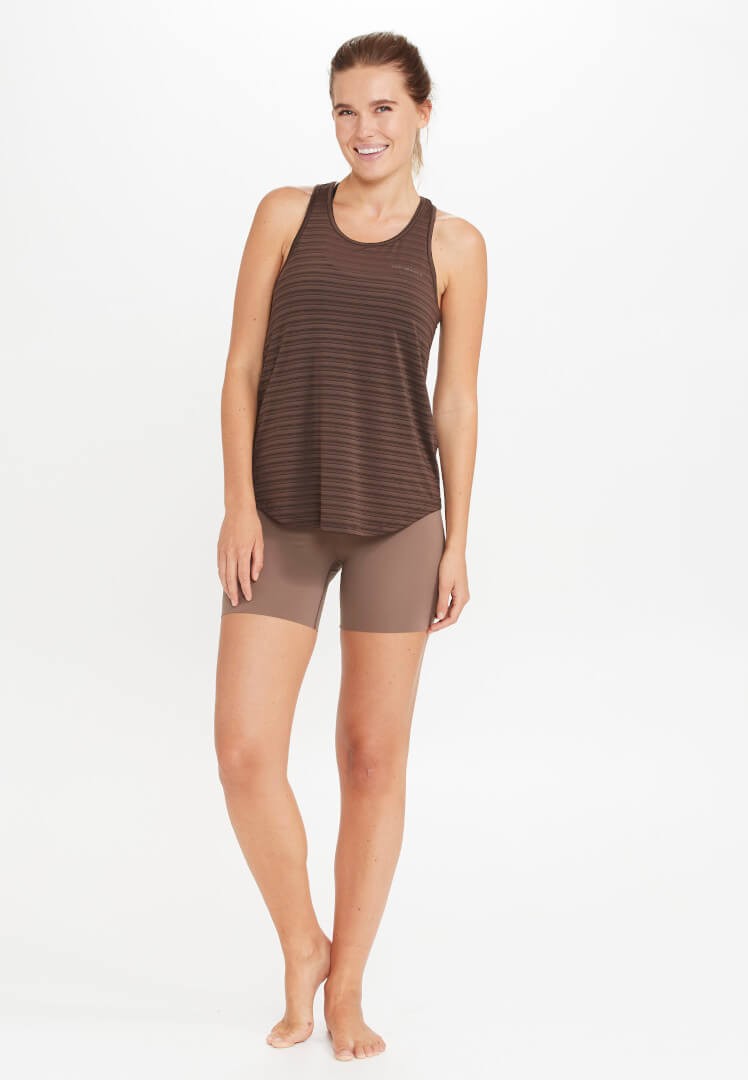 Legginsy do jogi Athlecia Almy Short Tights - ciemny beż