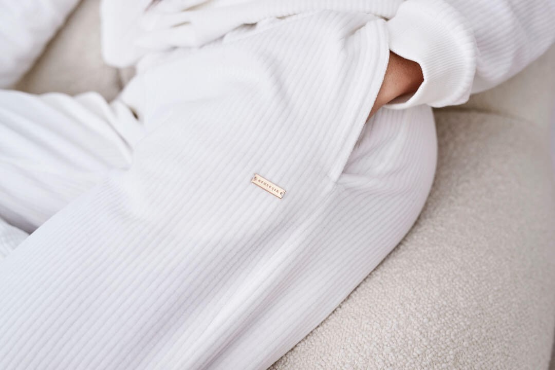 Spodnie dresowe Athlesia Marlie Rib Pants - biały