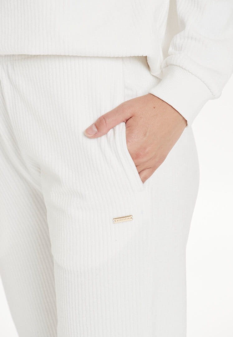 Spodnie dresowe Athlesia Marlie Rib Pants - biały