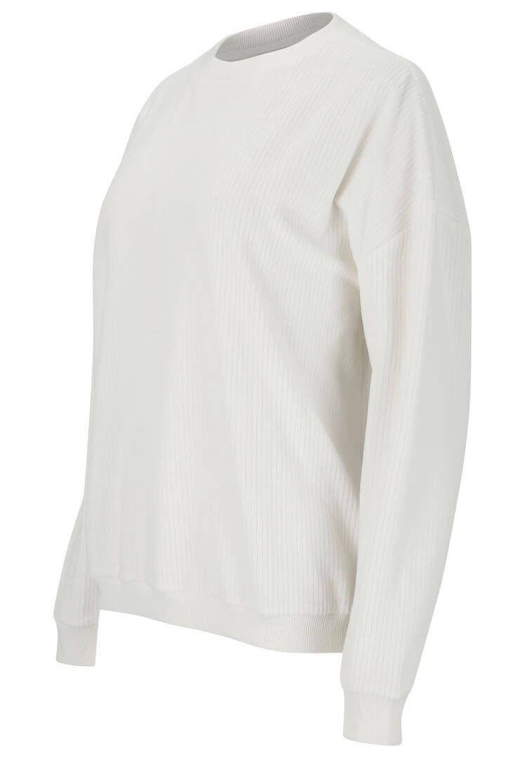 Bluza Athlesia Marlie Rib Crew Neck - biały
