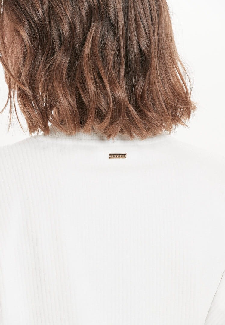 Bluza Athlesia Marlie Rib Crew Neck - biały