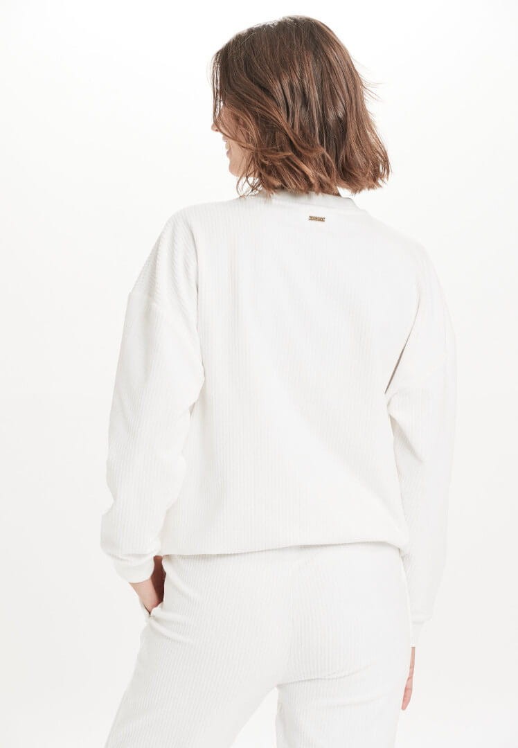 Bluza Athlesia Marlie Rib Crew Neck - biały