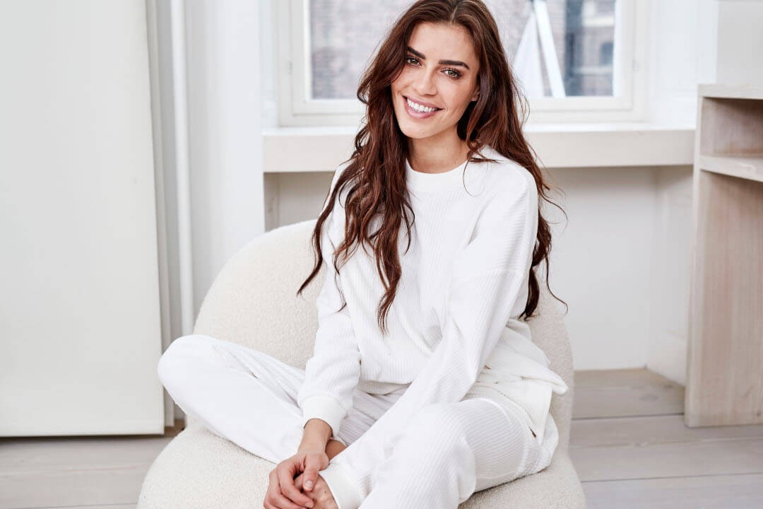 Bluza Athlesia Marlie Rib Crew Neck - biały