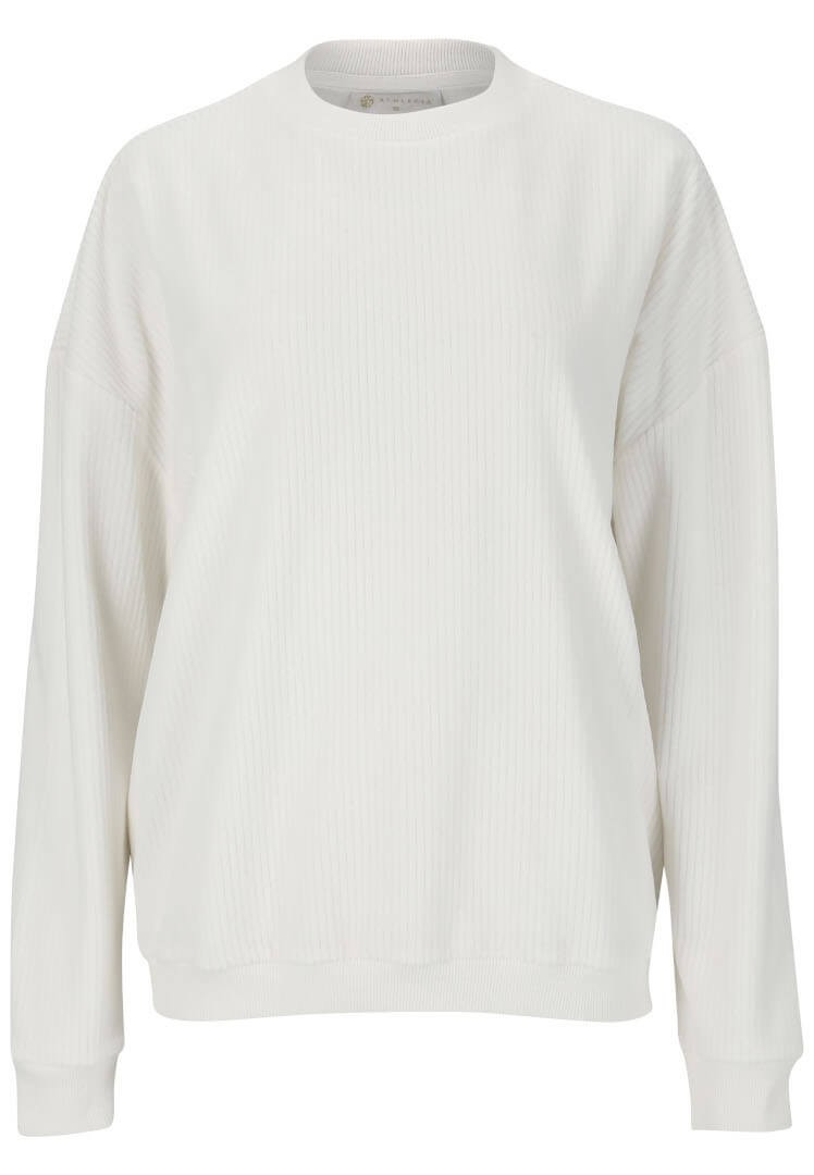 Bluza Athlesia Marlie Rib Crew Neck - biały