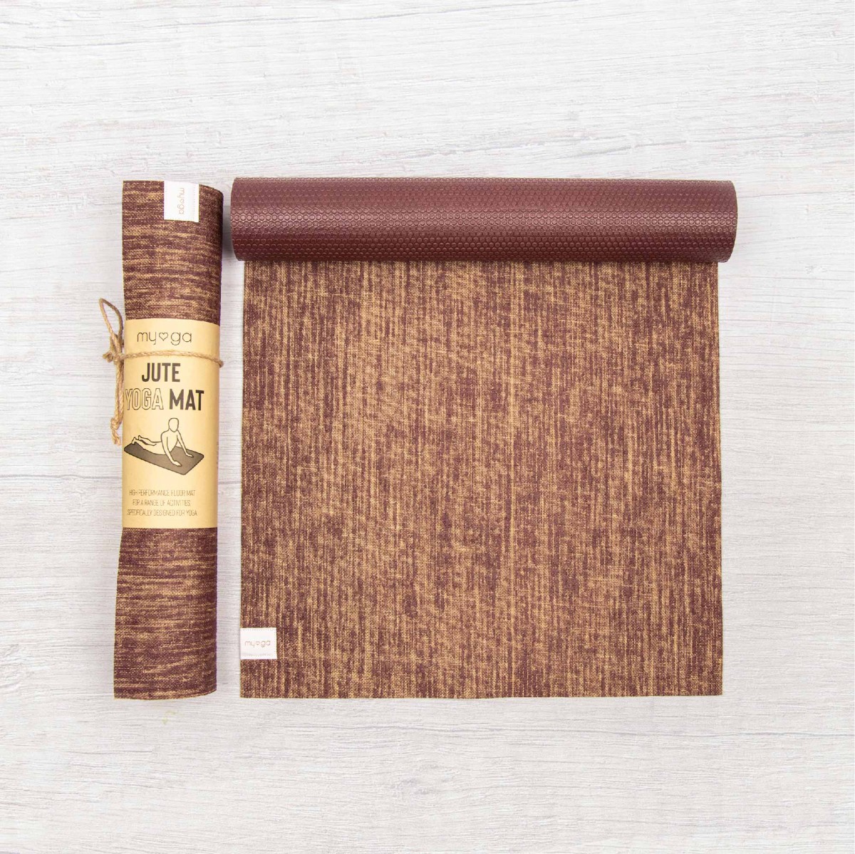 Mata do jogi myga - Jute 5mm - bordowy