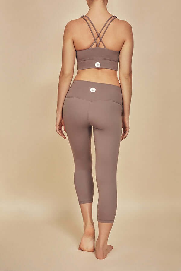 Legginsy do jogi Moonholi Yoggings 7/8 - beżowe