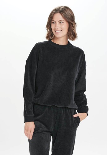 Bluza Oversize Athlecia Marlie Rib Crew Neck - czarny