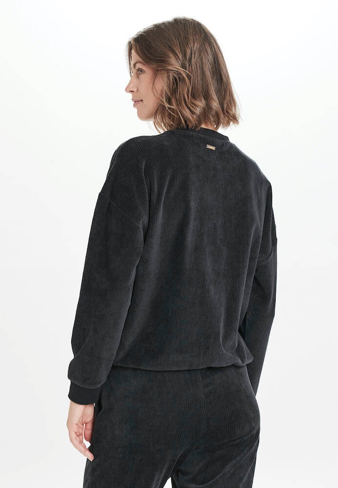 Bluza Oversize Athlecia Marlie Rib Crew Neck - czarny