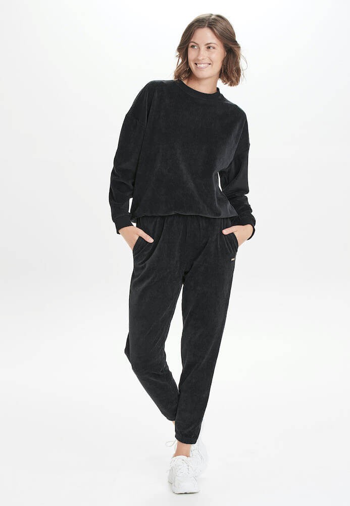 Bluza Oversize Athlecia Marlie Rib Crew Neck - czarny