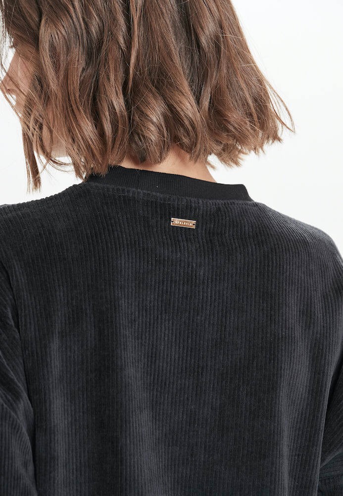 Bluza Oversize Athlecia Marlie Rib Crew Neck - czarny