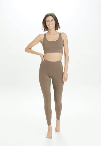 Legginsy do jogi Athlecia Gaby - ciemny beż
