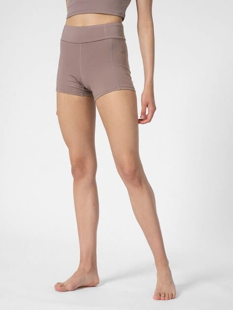 Legginsy krótkie do jogi 4F z recyklingu - beżowy