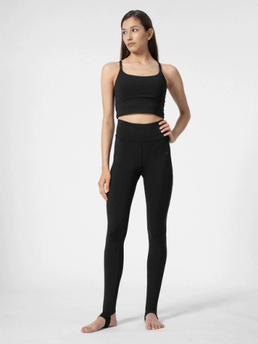 Legginsy do jogi 4F z recyklingu - czarny