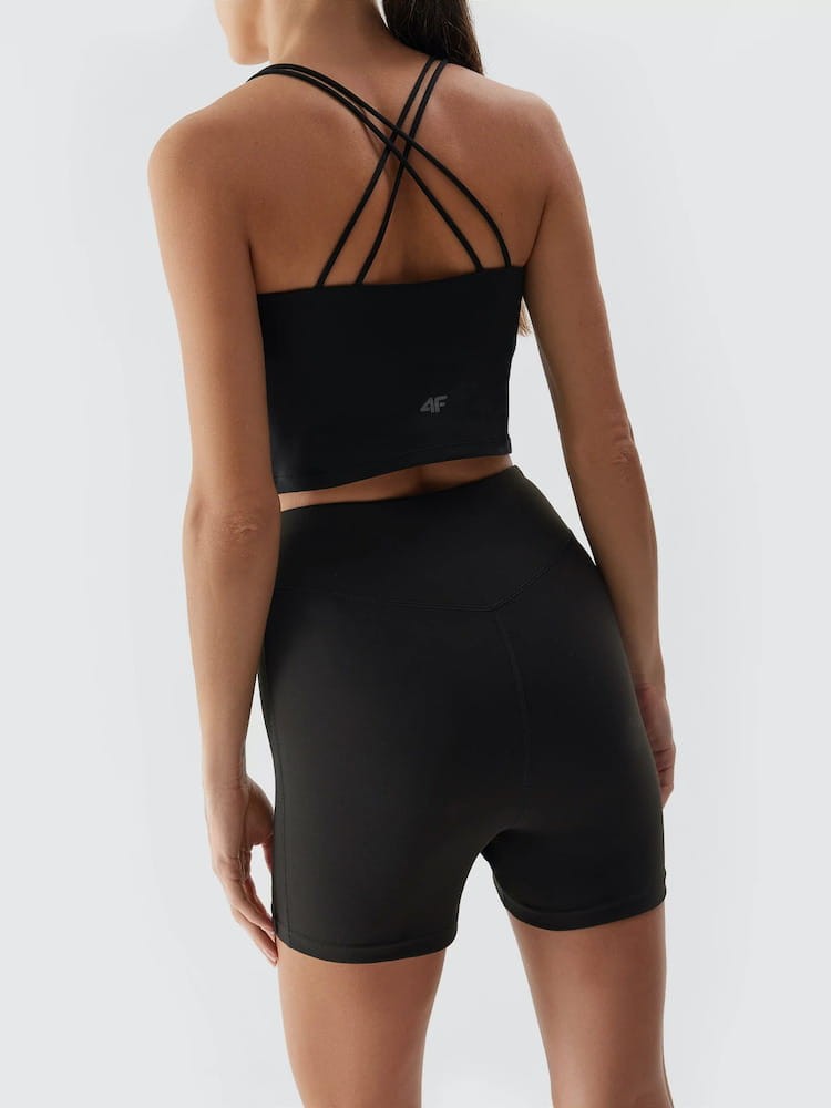 Legginsy do jogi krótkie 4F z recyklingu - antracytowy