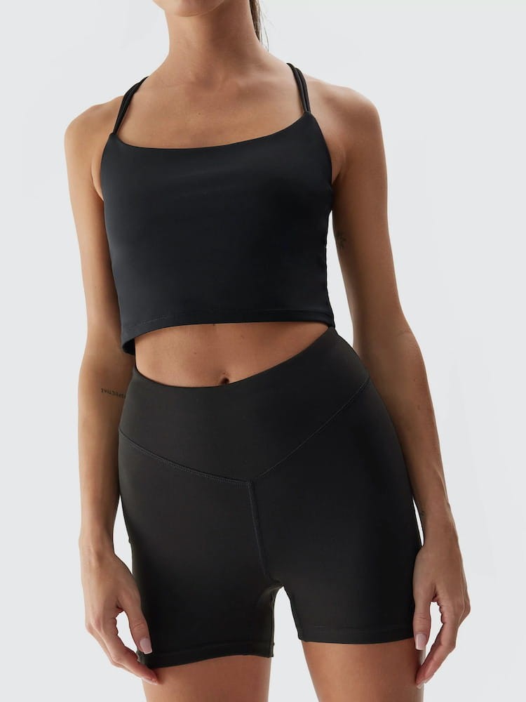 Legginsy do jogi krótkie 4F z recyklingu - antracytowy