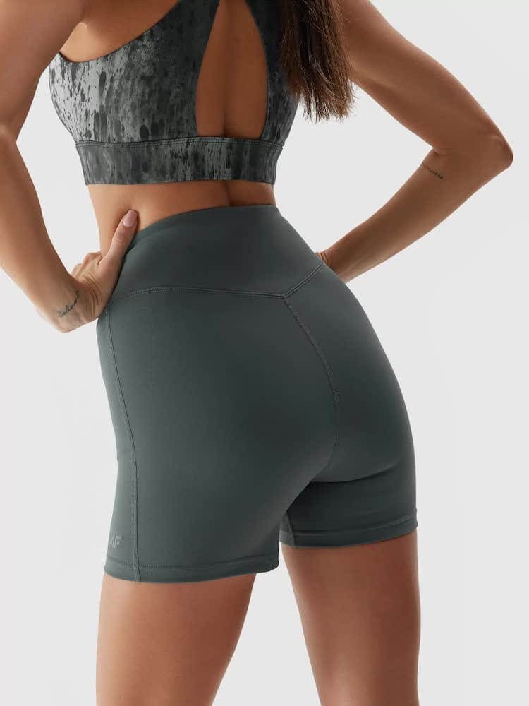 Legginsy do jogi krótkie 4F z recyklingu - butelkowa zieleń
