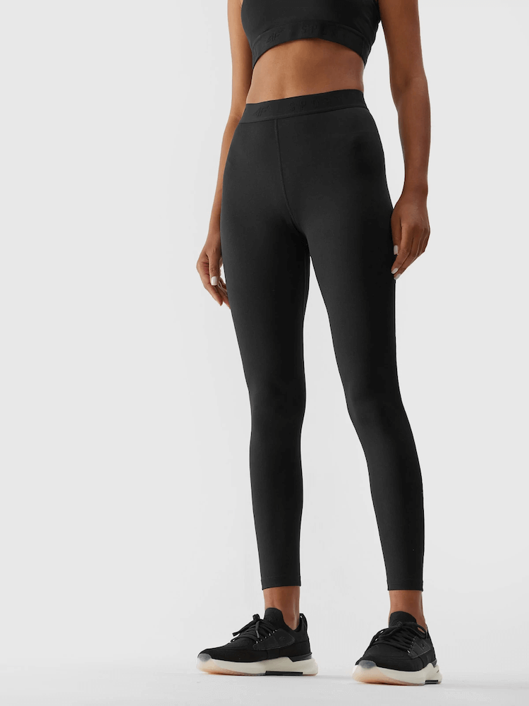 Legginsy do jogi 4F z recyklingu - czarny