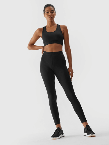 Legginsy do jogi 4F z recyklingu - czarny