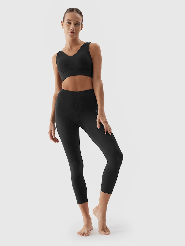 Legginsy do jogi 7/8 4F z recyklingu - antracytowy