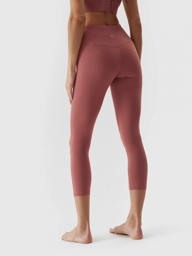 Legginsy do jogi 7/8 4F z recyklingu - różowy