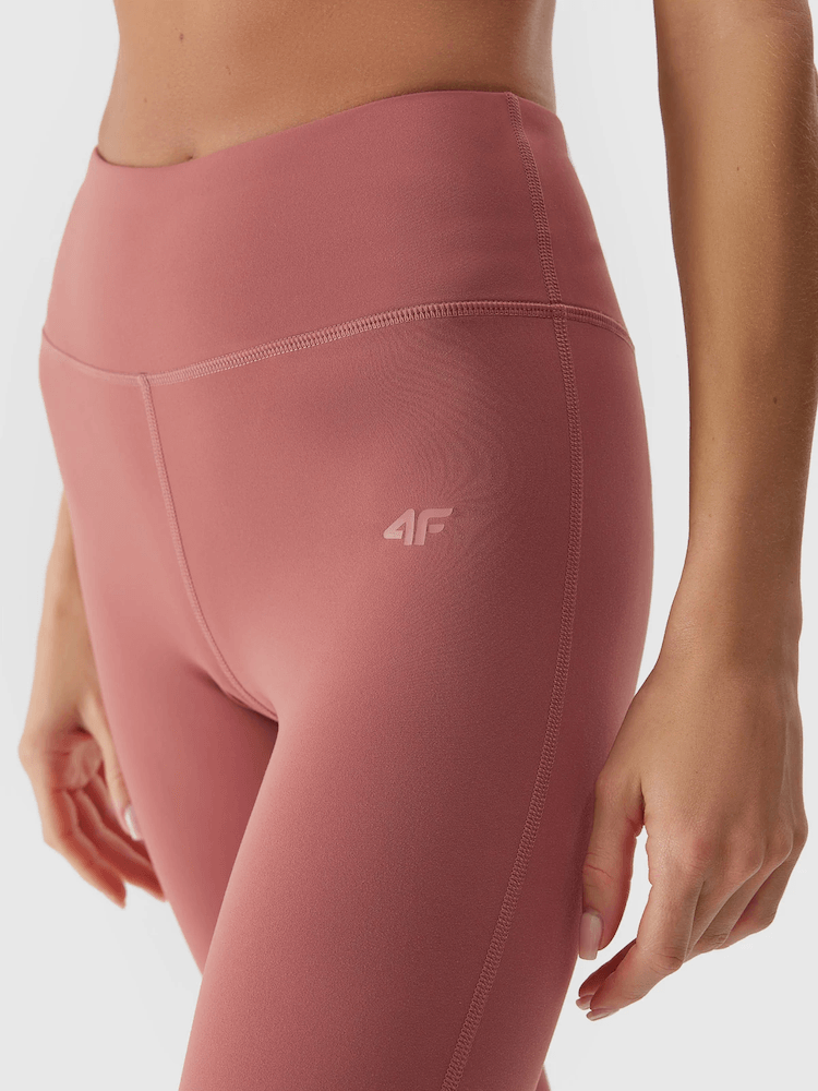 Legginsy do jogi 7/8 4F z recyklingu - różowy