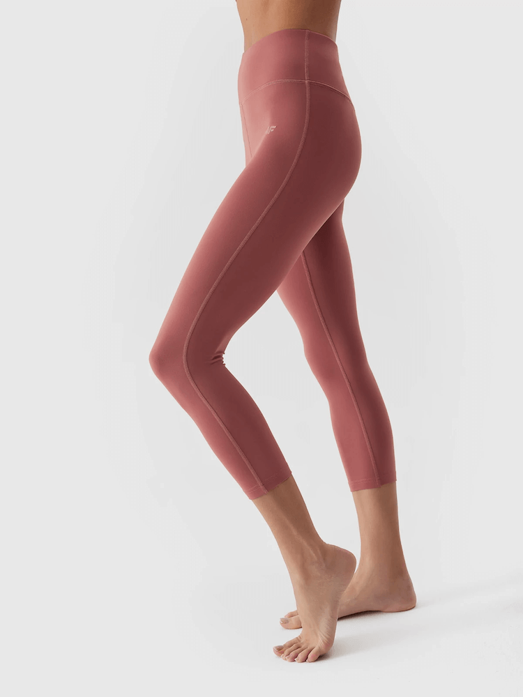 Legginsy do jogi 7/8 4F z recyklingu - różowy
