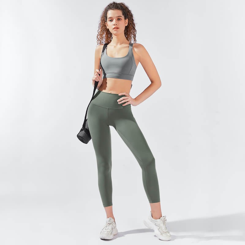 Legginsy myga Yula High-Waisted 7/8 - Olive Green