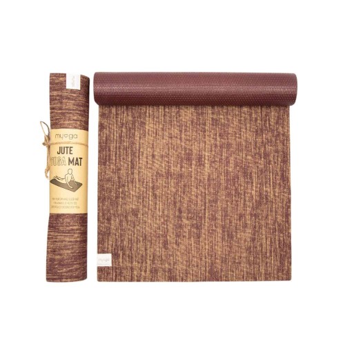 Mata do jogi myga - Jute 5mm - bordowy
