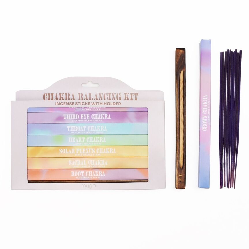 Zestaw kadzideł 7 czakr + podstawka Myga Chakra Balancing Kit