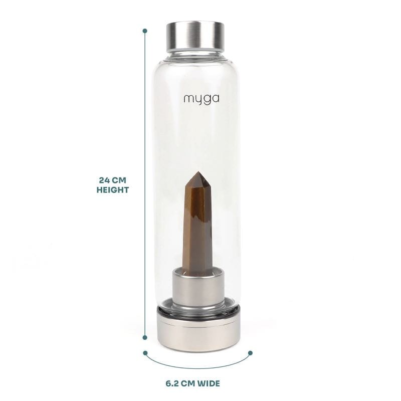 Szklana butelka na wodę myga tygrysie oko 500ml