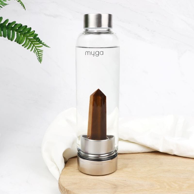 Szklana butelka na wodę myga tygrysie oko 500ml